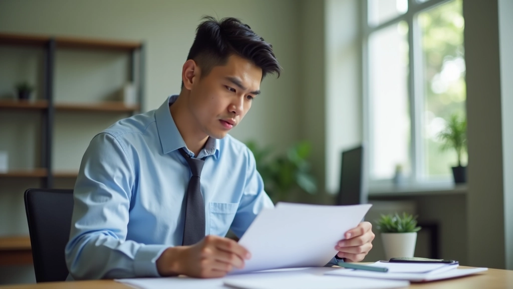 Professional preparing notes and practicing speech at a desk with multiple index cards, calm focused demeanor, organized workspace