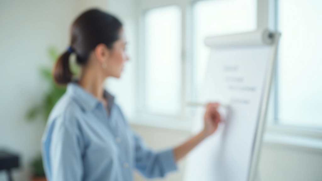 Person writing presentation outline on whiteboard with clear structure and logical flow of ideas