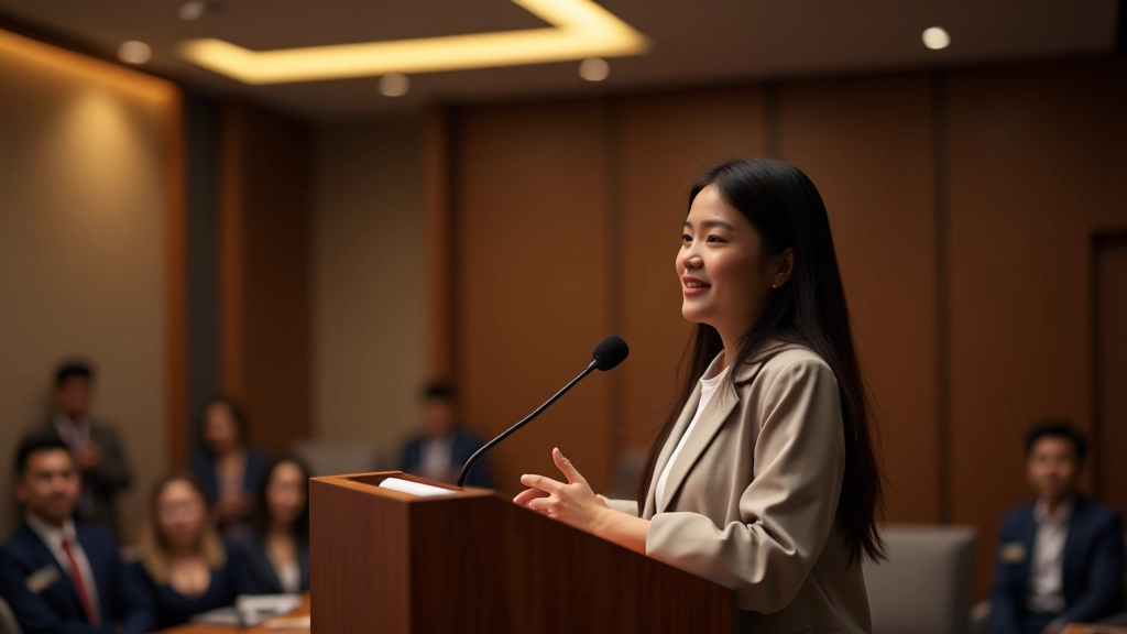 Young professional speaking